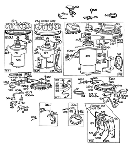 Electric Starters, Misc Elect Diagram and Parts List for 190707-0793-XX  Briggs and Stratton Engine
